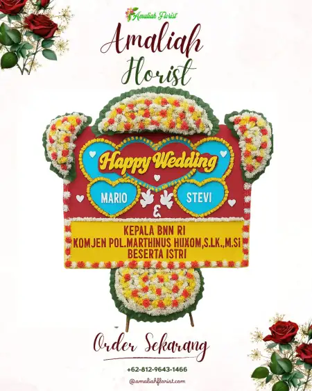 Papan Bunga Pernikahan Titik